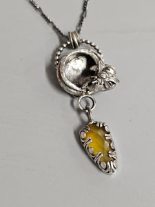 Citrine Bee Necklace Sterling Silver