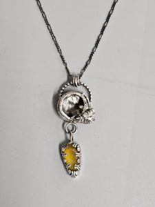 Citrine Bee Necklace Sterling Silver