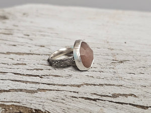 Peach Moonstone Faceted Stone Ring
