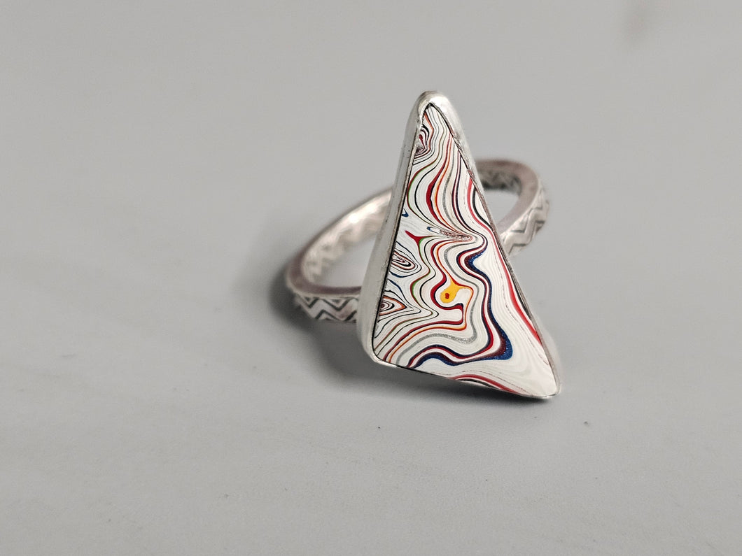 Fordite Triangle Ring