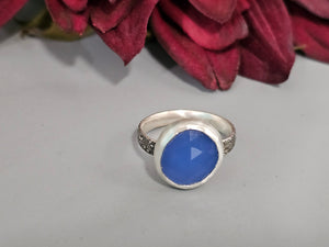 Chalcedony Faceted Stone Ring