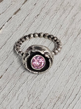 Load image into Gallery viewer, Topaz Pink water cast Sterling Silver Ring
