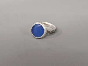 Chalcedony Faceted Stone Ring