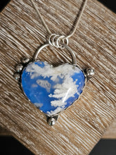 Load image into Gallery viewer, Plume Agate Doublet Heart Necklace
