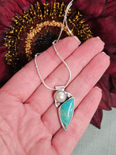 Load image into Gallery viewer, Kingman Turquoise &amp; Pearl Pendant
