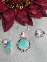 Load image into Gallery viewer, Kingman Turquoise &amp; Pearl Pendant
