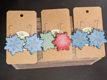 Load image into Gallery viewer, Snowflake Enameled Earrings
