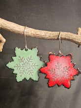 Load image into Gallery viewer, Snowflake Enameled Earrings
