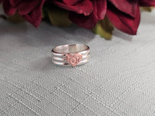 Load image into Gallery viewer, 3 Band Ring with Copper Heart
