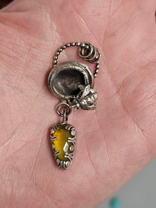 Citrine Bee Necklace Sterling Silver