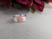 Load image into Gallery viewer, 3 Band Ring with Copper Heart
