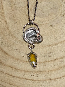 Citrine Bee Necklace Sterling Silver