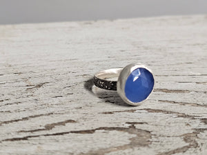 Chalcedony Faceted Stone Ring