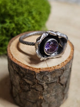 Load image into Gallery viewer, Amethyst water cast Sterling Silver Ring
