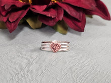 Load image into Gallery viewer, 3 Band Ring with Copper Heart
