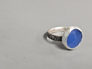 Chalcedony Faceted Stone Ring