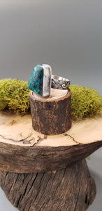 Chrysocolla Trapezoid Stone Ring