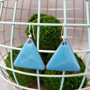 Enameled Light Blue Earrings