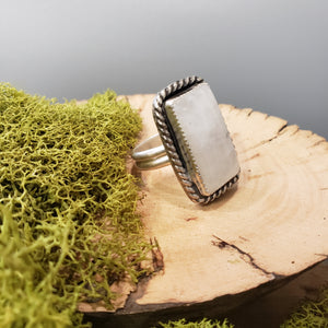 Moonstone Rectangle Ring