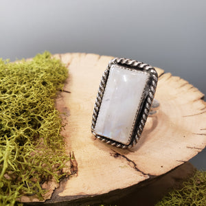 Moonstone Rectangle Ring