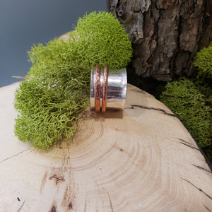 Sterling Silver + Copper Spinner Ring