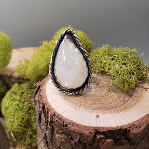 Moonstone Teardrop Ring