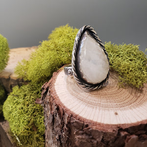 Moonstone Teardrop Ring