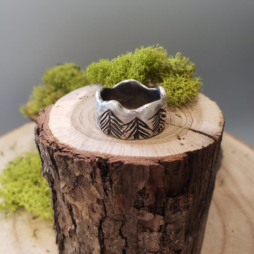 Pine Tree Sterling Silver Ring