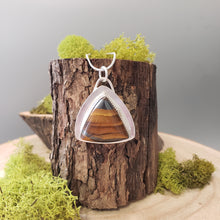 Load image into Gallery viewer, Tigers Eye Triangle Pendant
