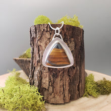 Load image into Gallery viewer, Tigers Eye Triangle Pendant
