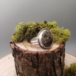 Leopardskin Jasper Circled Stone Ring