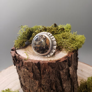 Leopardskin Jasper Circled Stone Ring