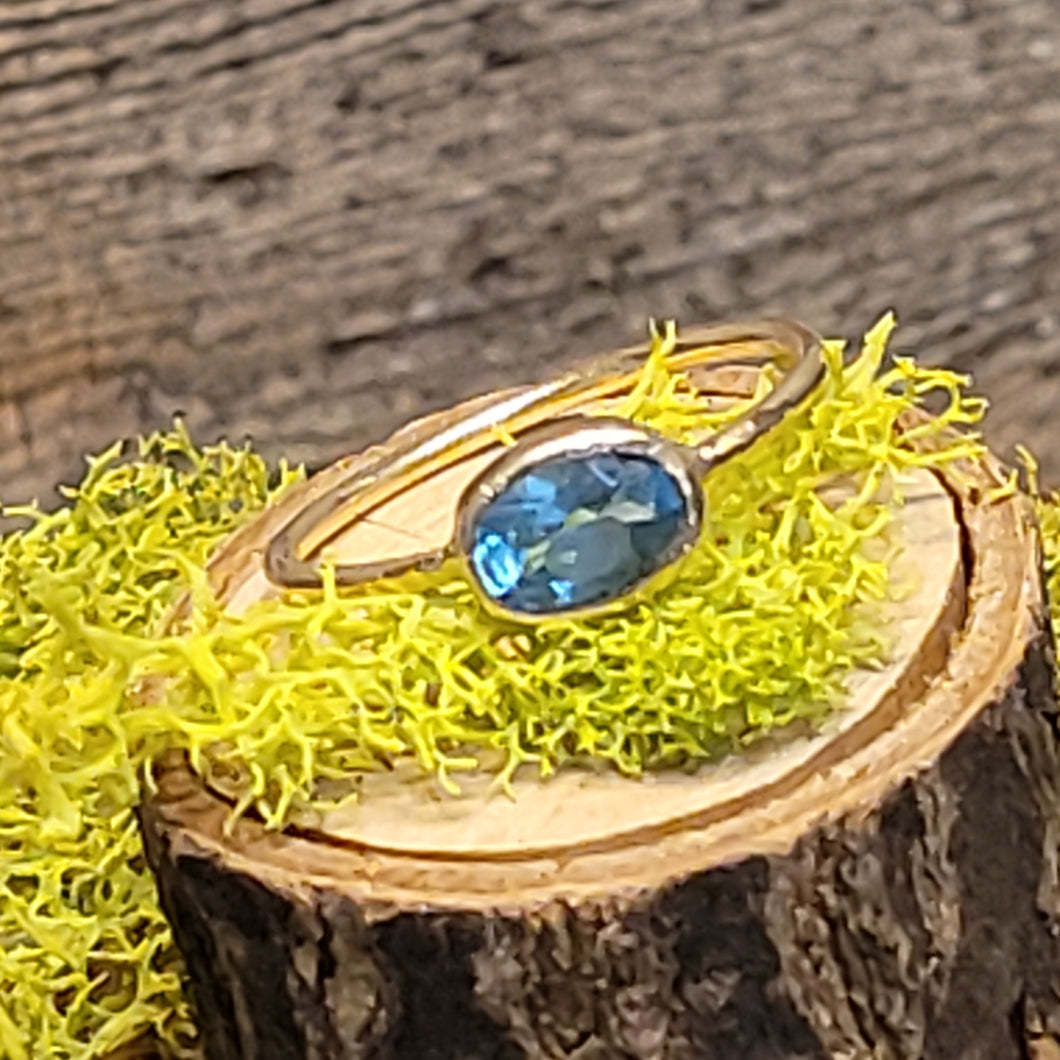 Blue Topaz 14k Gold Ring