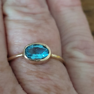 Blue Topaz 14k Gold Ring