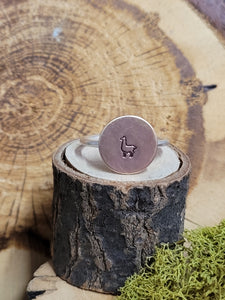 Copper Lama Stamped Ring