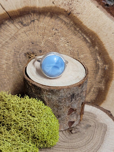 Blue Opal Circle Ring