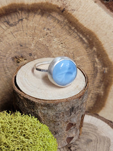 Blue Opal Circle Ring