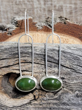 Load image into Gallery viewer, Forest Green Antique Glass Earrings
