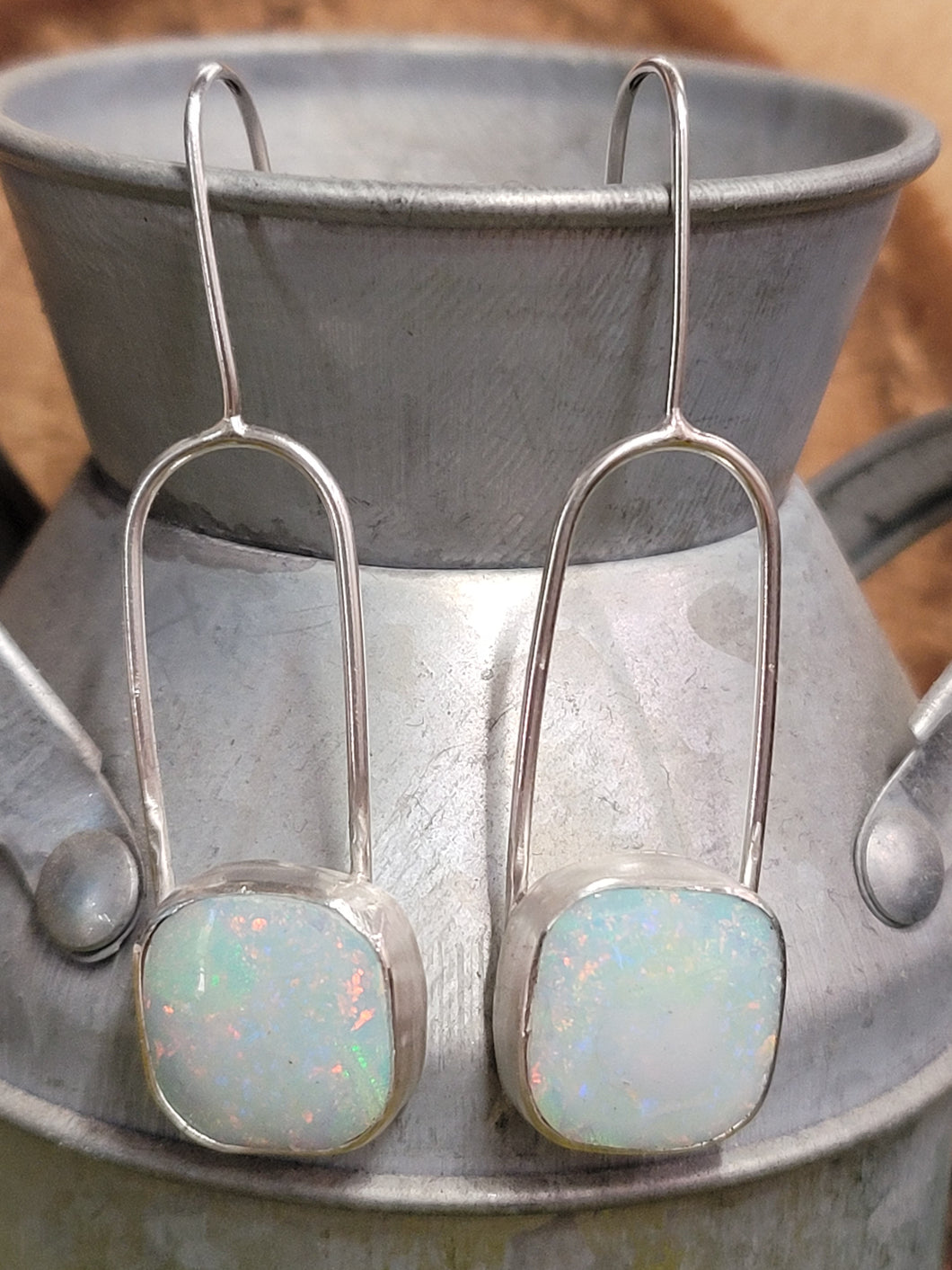 Sterling Opal Stone Earrings