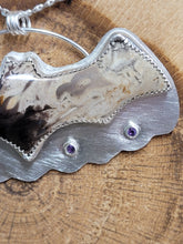 Load image into Gallery viewer, Palm Root Bat Stone with Amethyst Gem Stones Necklace
