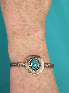 Faceted Turquoise Cowboy Hat Bracelet