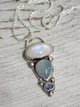 Load image into Gallery viewer, Moonstone, Blue Chalcedony, Blue Kyanite Pendant
