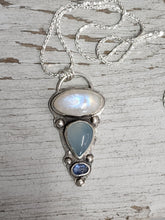 Load image into Gallery viewer, Moonstone, Blue Chalcedony, Blue Kyanite Pendant
