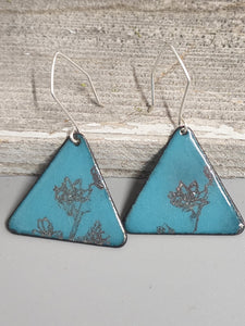 Turquoise Flower Emaneled Earring