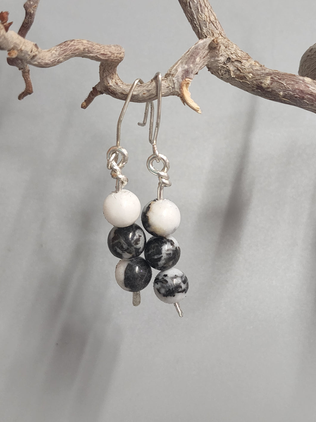 Zebra Jasper Bead Earrings