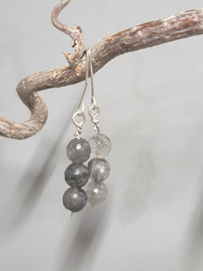 Grey Moonstone Bead Earrings