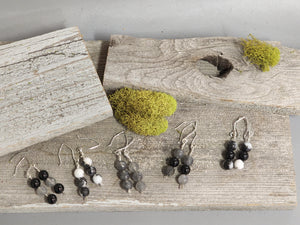 Grey Moonstone Bead Earrings