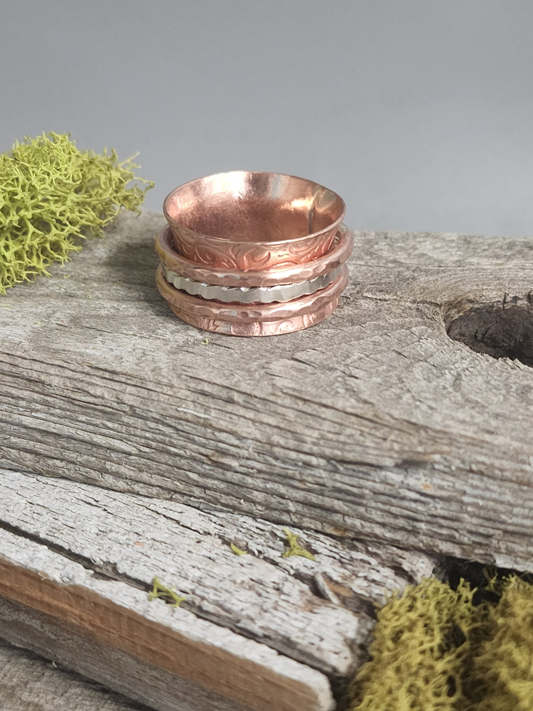 Copper Spinner Ring Size 8