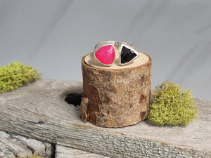 Rani Chalcedony & Black Onyx Ring