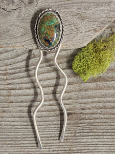 Hair Pin Azurite Turquoise